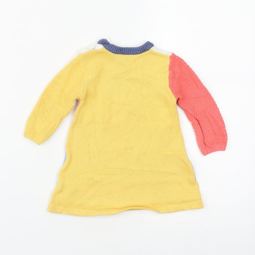 Nutmeg Girls Multicoloured Striped Cotton A-Line  Size 3-6 Months  Round Neck Button