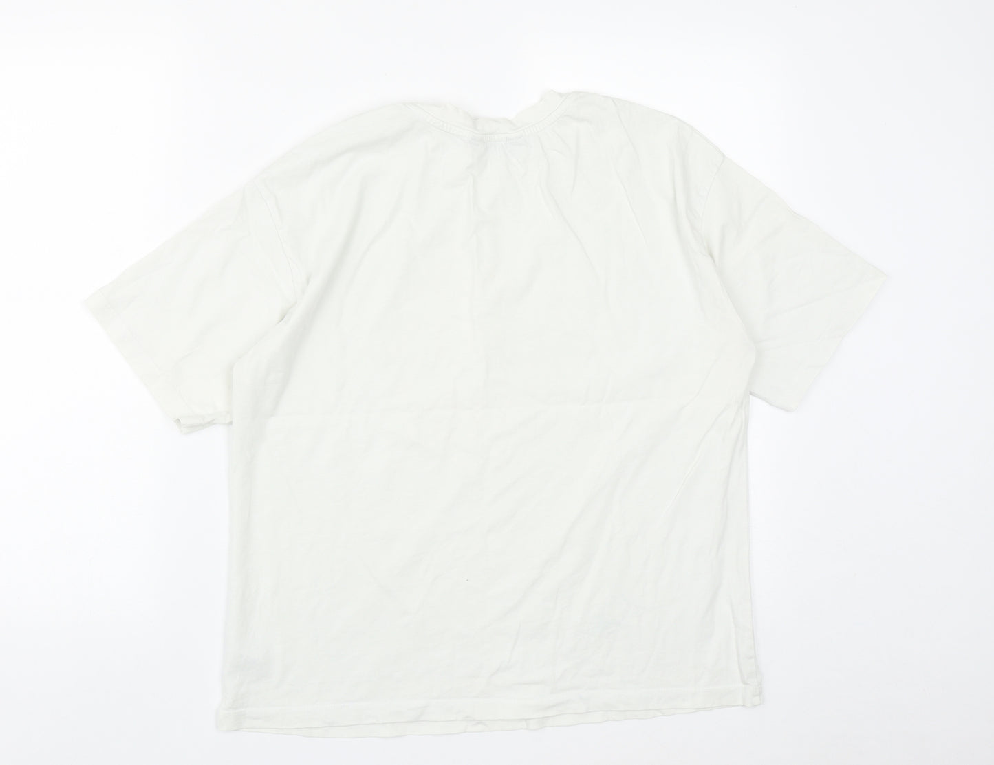 F&F Womens White  Cotton Basic T-Shirt Size 14 Round Neck