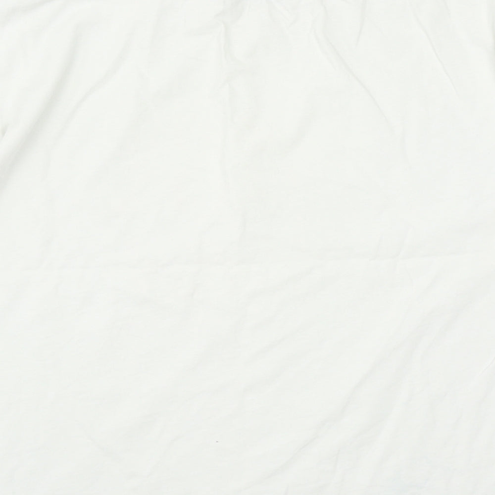 F&F Womens White  Cotton Basic T-Shirt Size 14 Round Neck