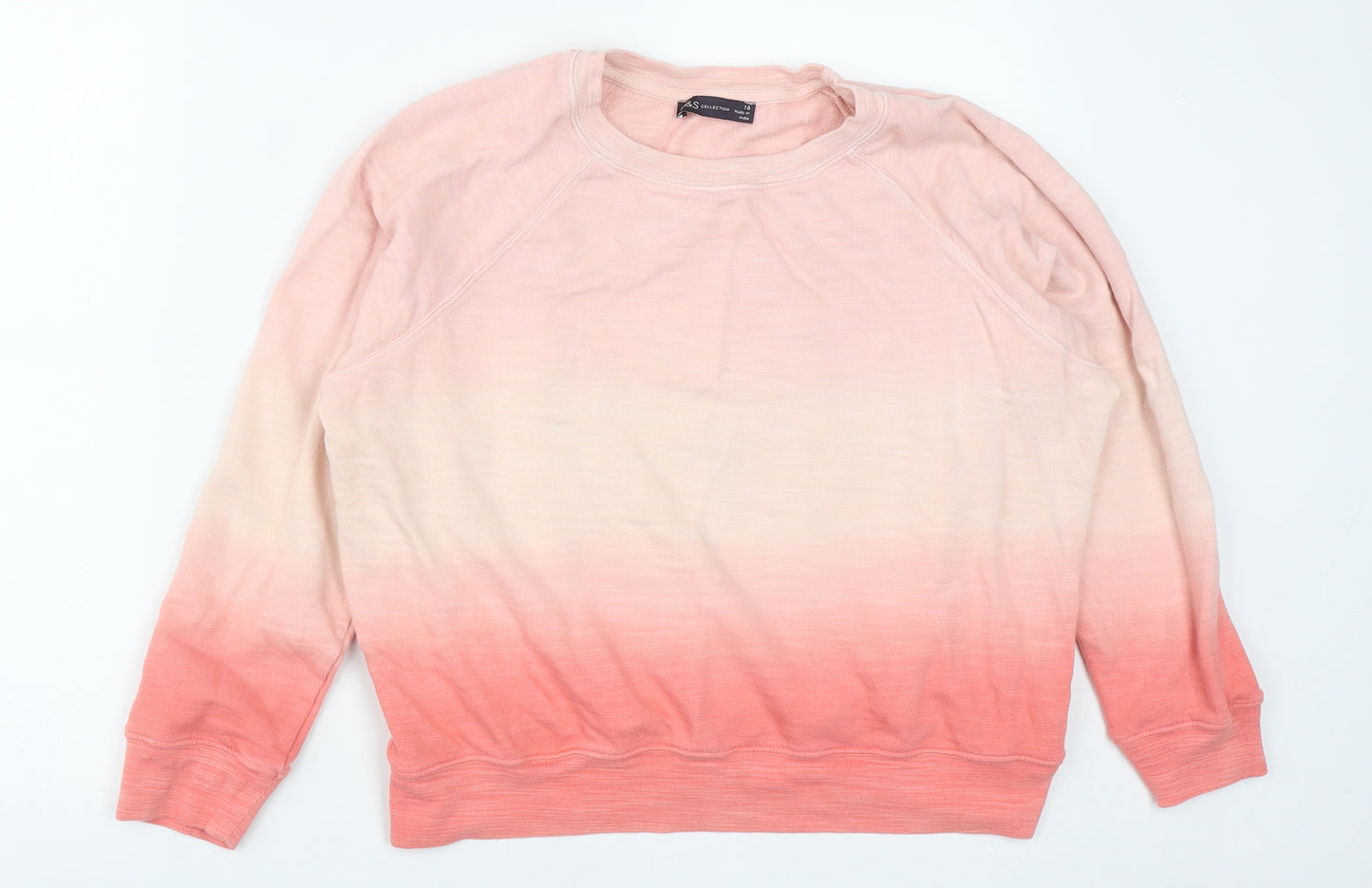 Marks and Spencer Womens Pink  Cotton Pullover Sweatshirt Size 16