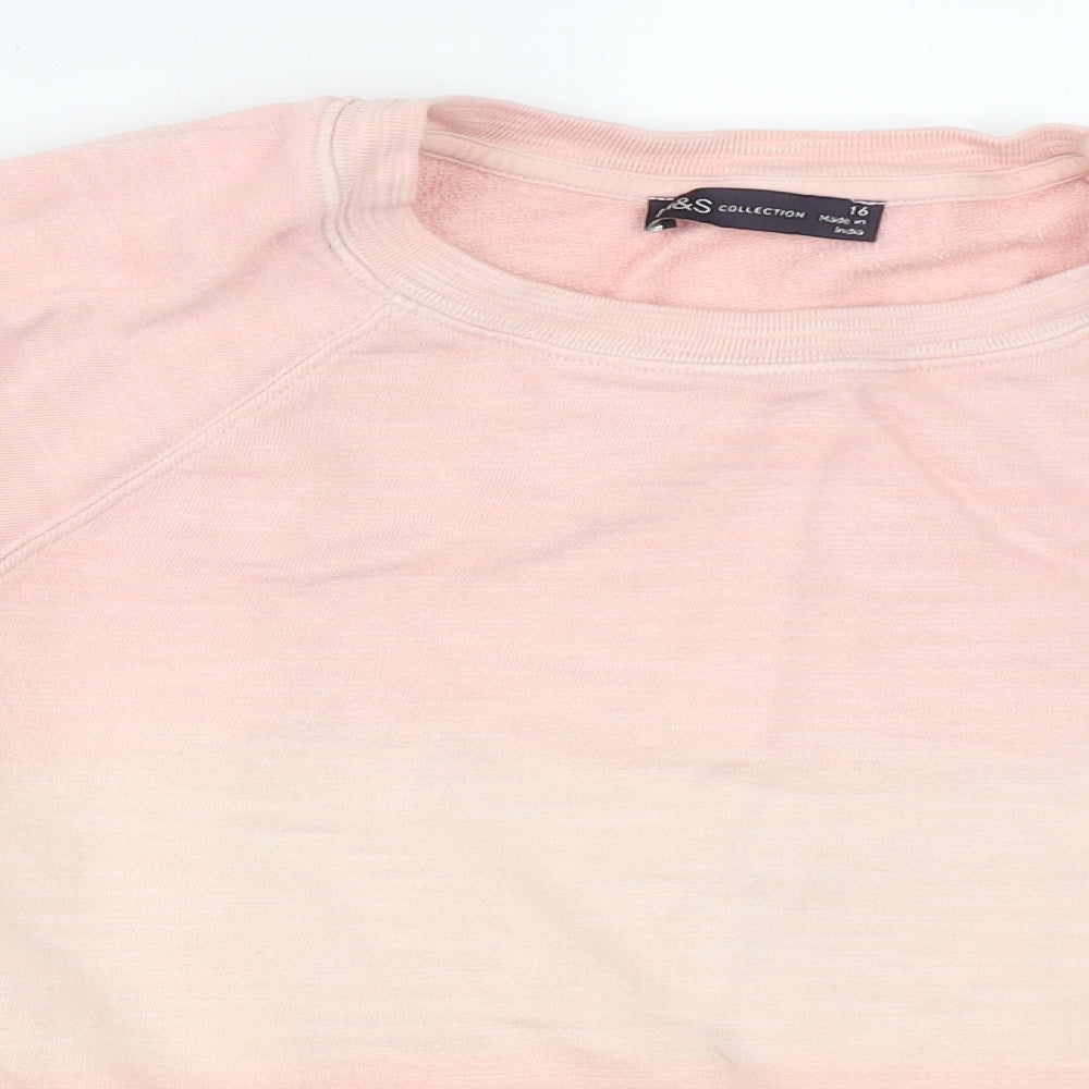 Marks and Spencer Womens Pink  Cotton Pullover Sweatshirt Size 16