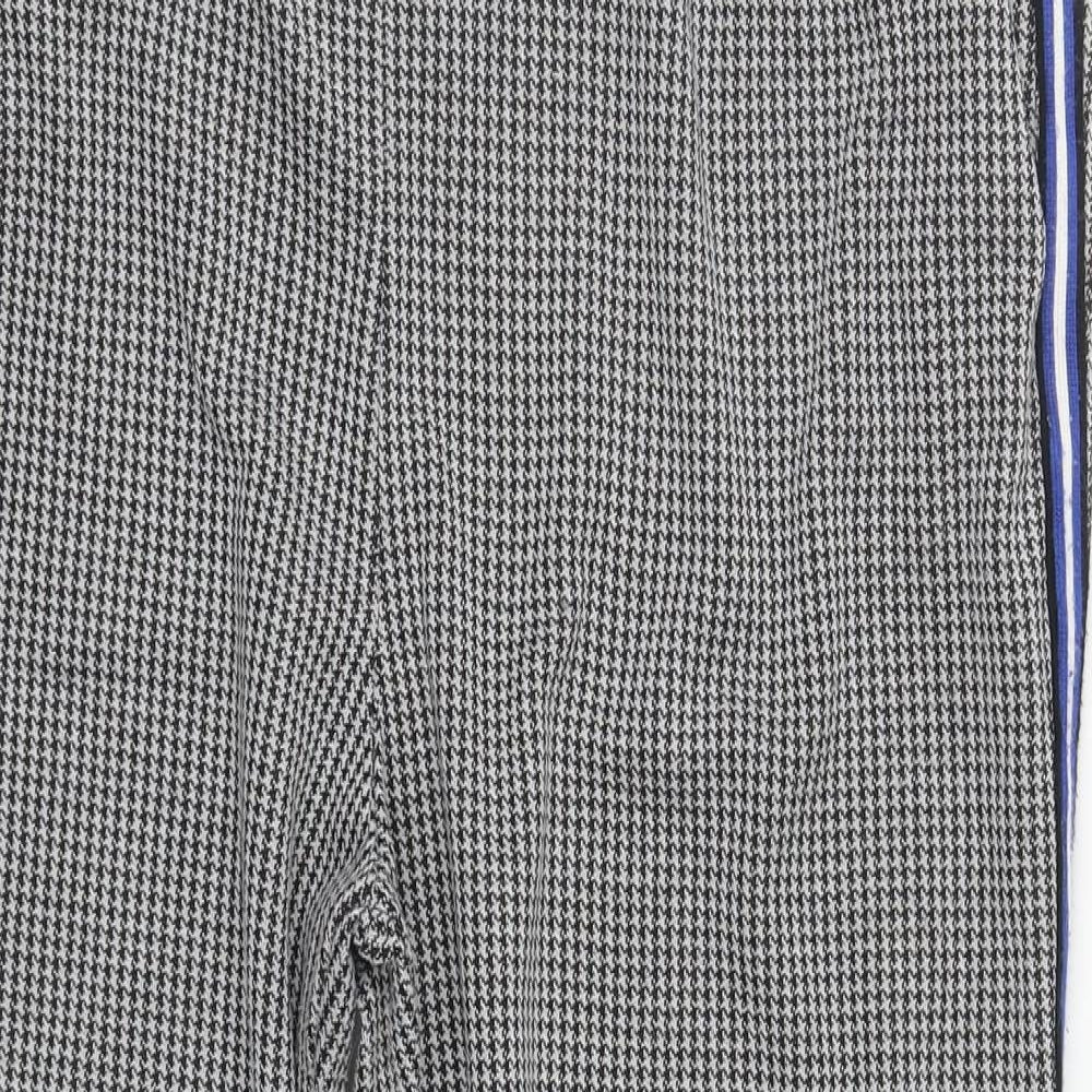 Primark Womens Multicoloured Houndstooth Polyester Carrot Trousers Size 20 L25 in Regular