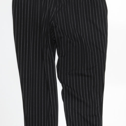 Primark Womens Black Striped Polyester Carrot Trousers Size 20 L27 in Regular