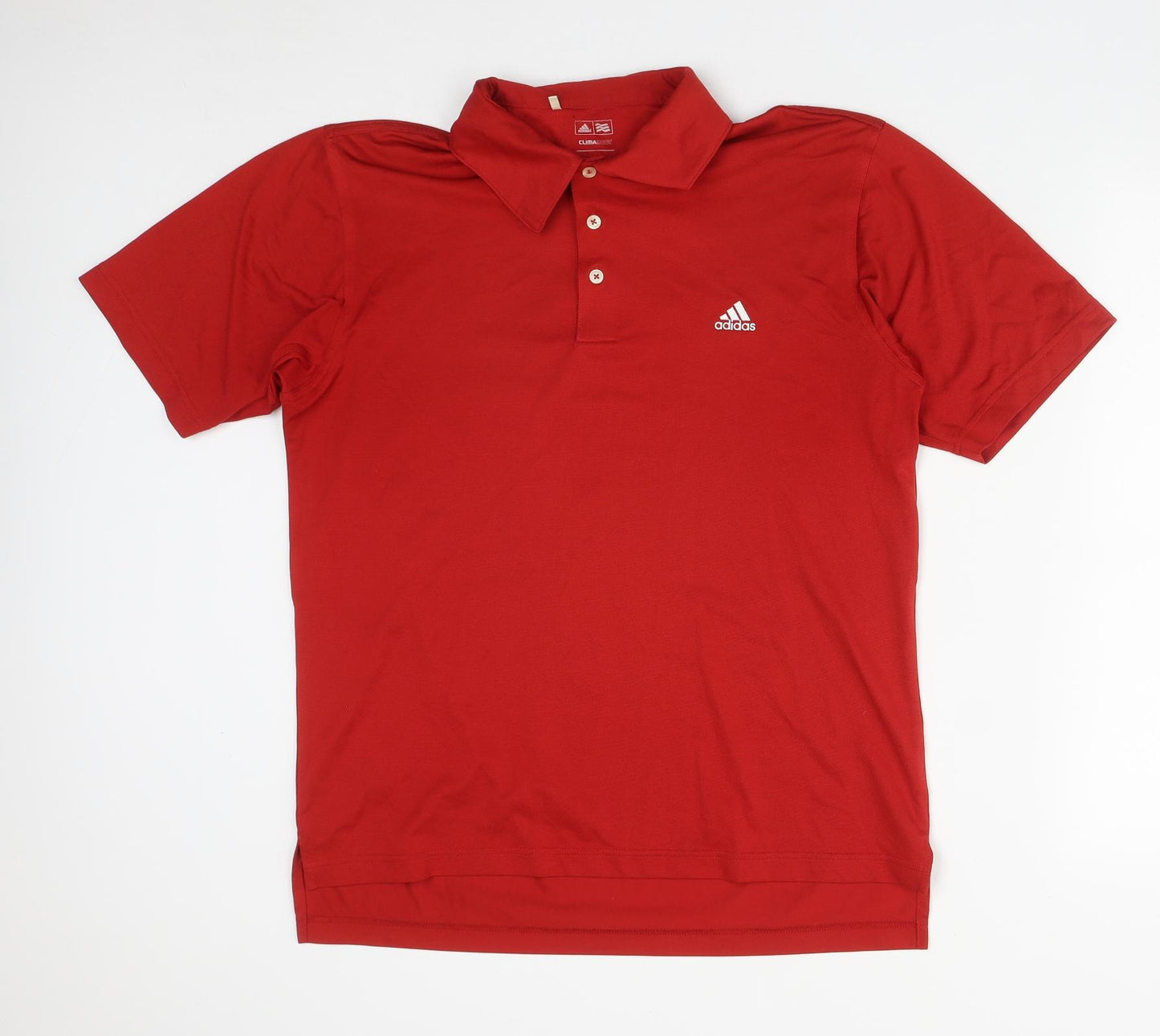 adidas Mens Red  Polyester  Polo Size M Collared Button