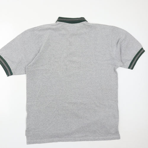 Hi Pro Sportwear Mens Grey  Cotton  Polo Size XL Collared Button