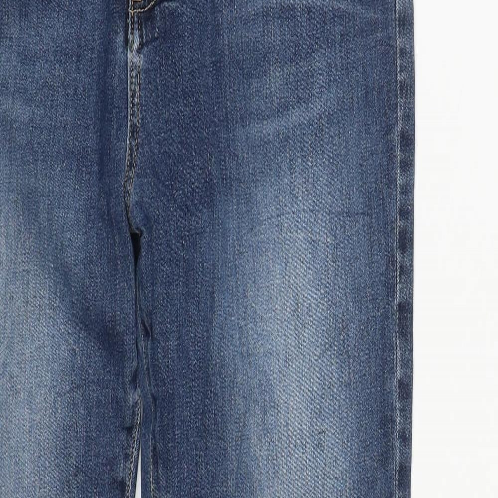 White Stuff Womens Blue  Cotton Straight Jeans Size 14 L29 in Regular Zip