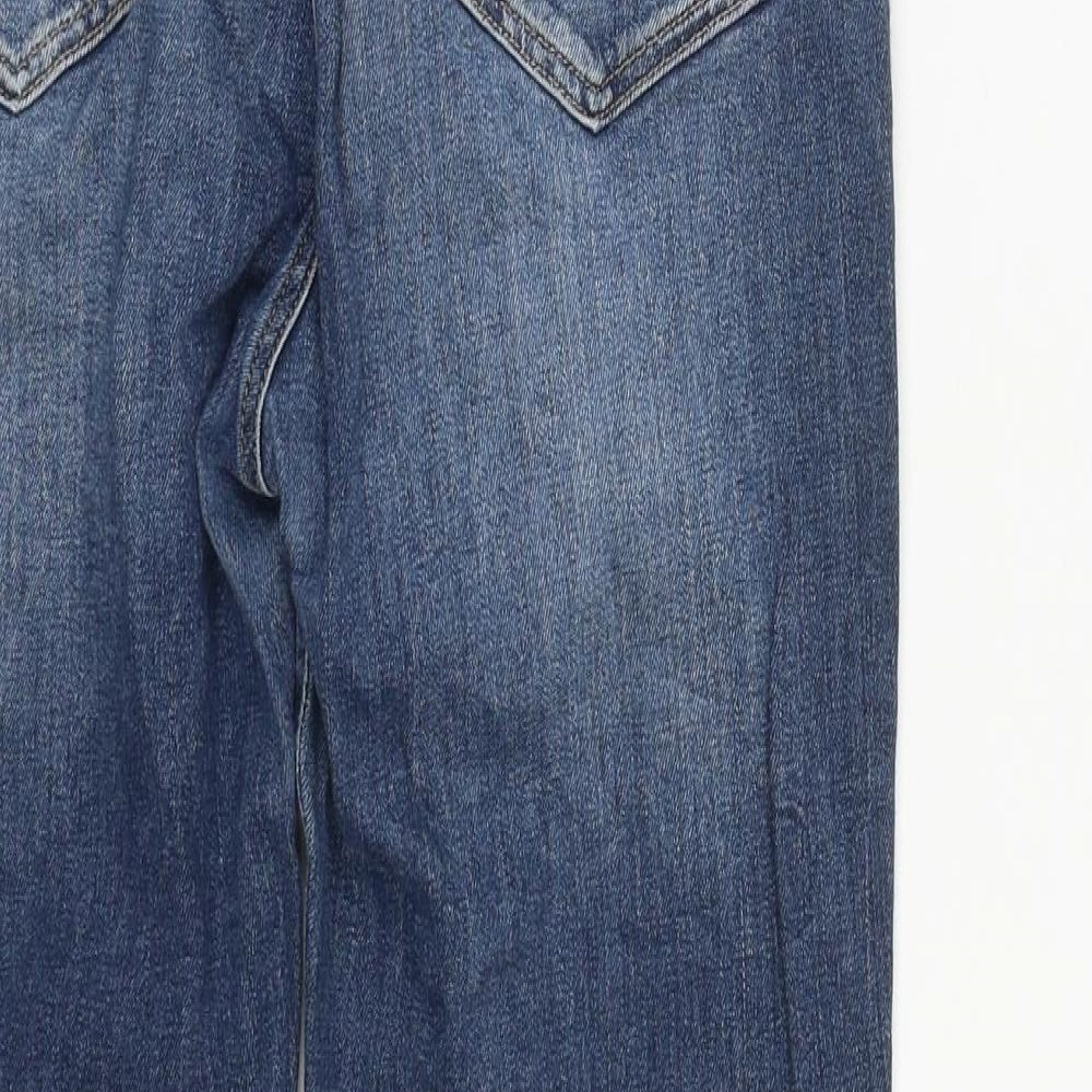 White Stuff Womens Blue  Cotton Straight Jeans Size 14 L29 in Regular Zip