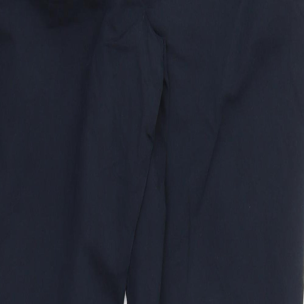 Marks and Spencer Womens Blue  Cotton Carrot Trousers Size 12 L30 in Regular Zip