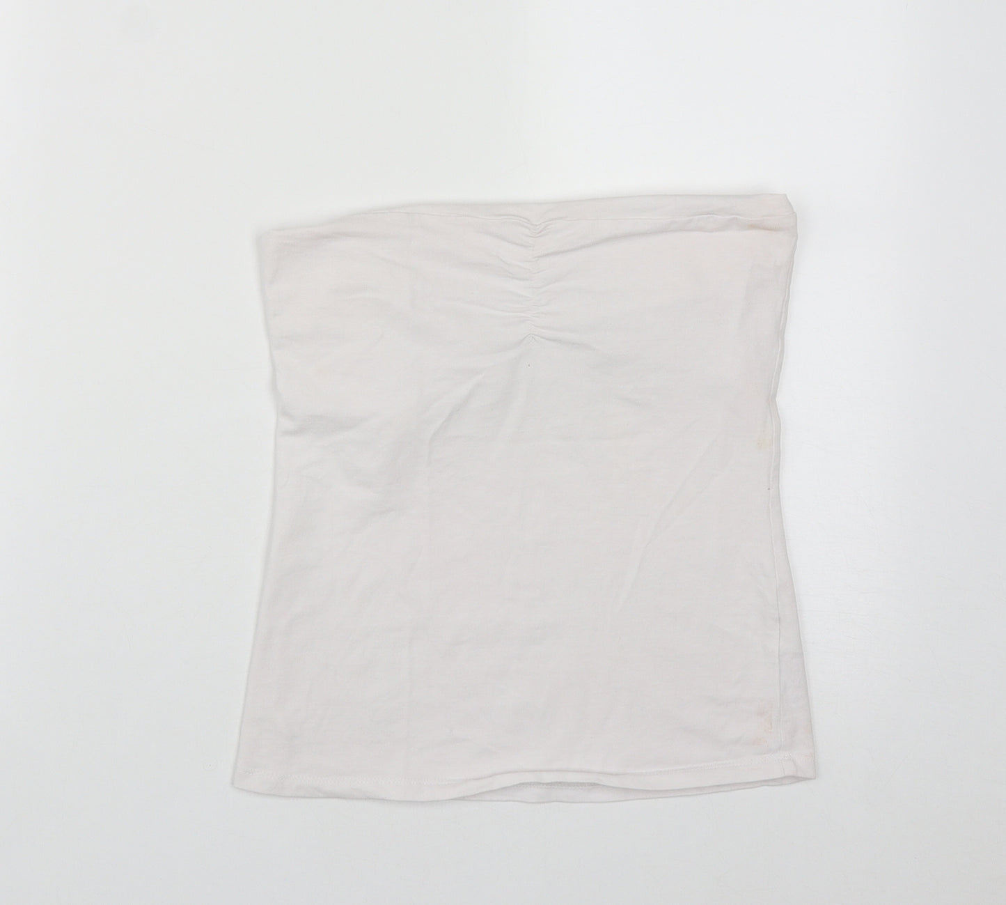Pep&Co Womens White  Cotton Basic Tank Size 12 Square Neck - Tube Top