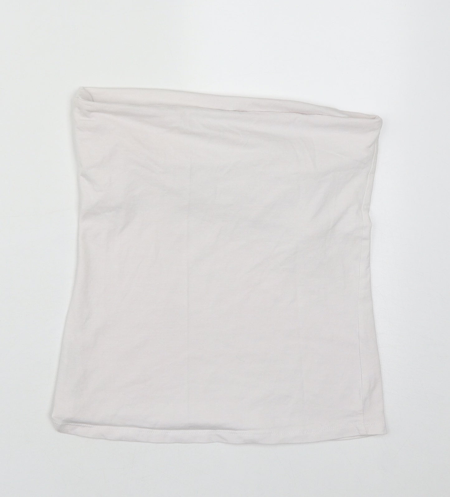Pep&Co Womens White  Cotton Basic Tank Size 12 Square Neck - Tube Top