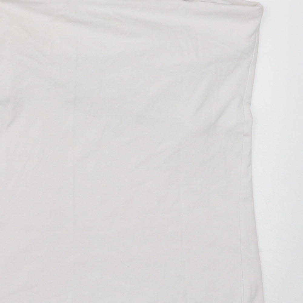 Pep&Co Womens White  Cotton Basic Tank Size 12 Square Neck - Tube Top