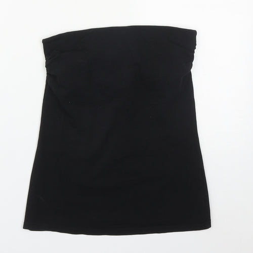 Matalan Womens Black  Cotton Basic Tank Size 10 Square Neck - Tube Top