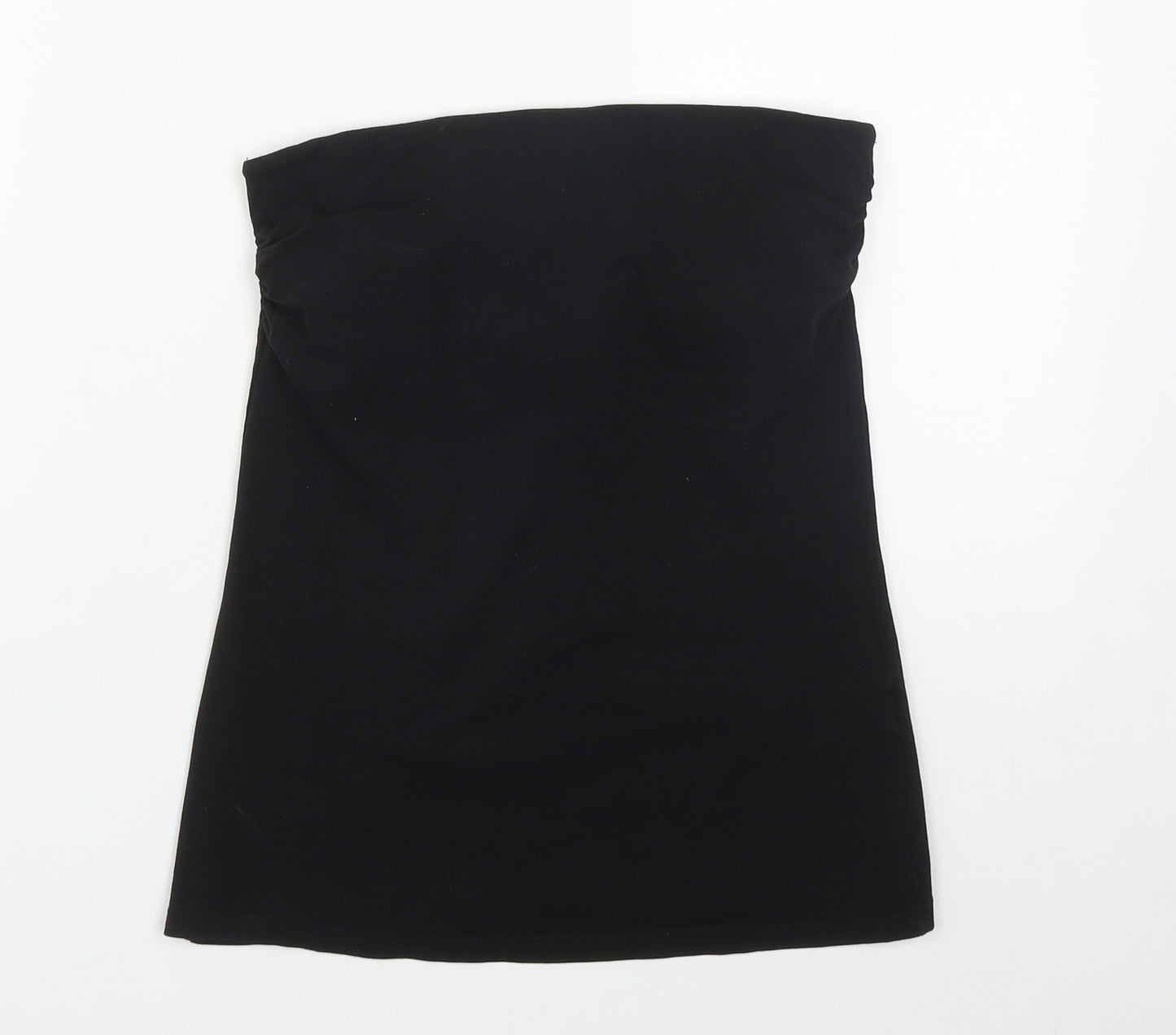 Matalan Womens Black  Cotton Basic Tank Size 10 Square Neck - Tube Top