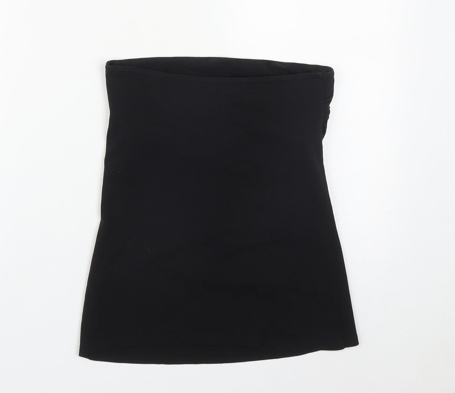 Matalan Womens Black  Cotton Basic Tank Size 10 Square Neck - Tube Top