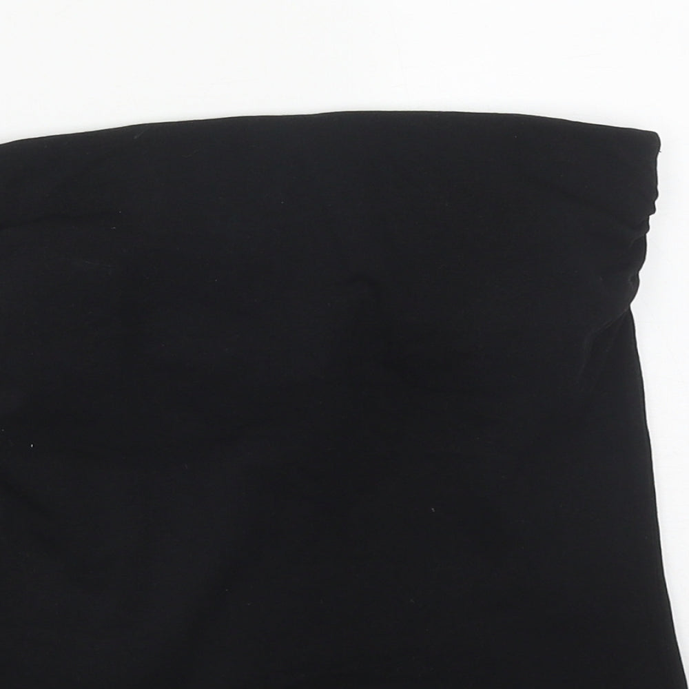 Matalan Womens Black  Cotton Basic Tank Size 10 Square Neck - Tube Top
