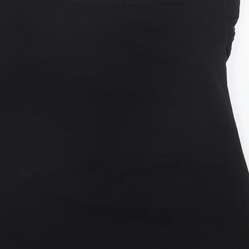Matalan Womens Black  Cotton Basic Tank Size 10 Square Neck - Tube Top