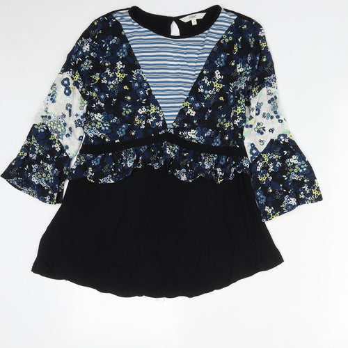 NEXT Womens Multicoloured Floral Polyester Basic Blouse Size 8 Round Neck