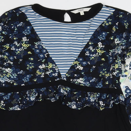 NEXT Womens Multicoloured Floral Polyester Basic Blouse Size 8 Round Neck