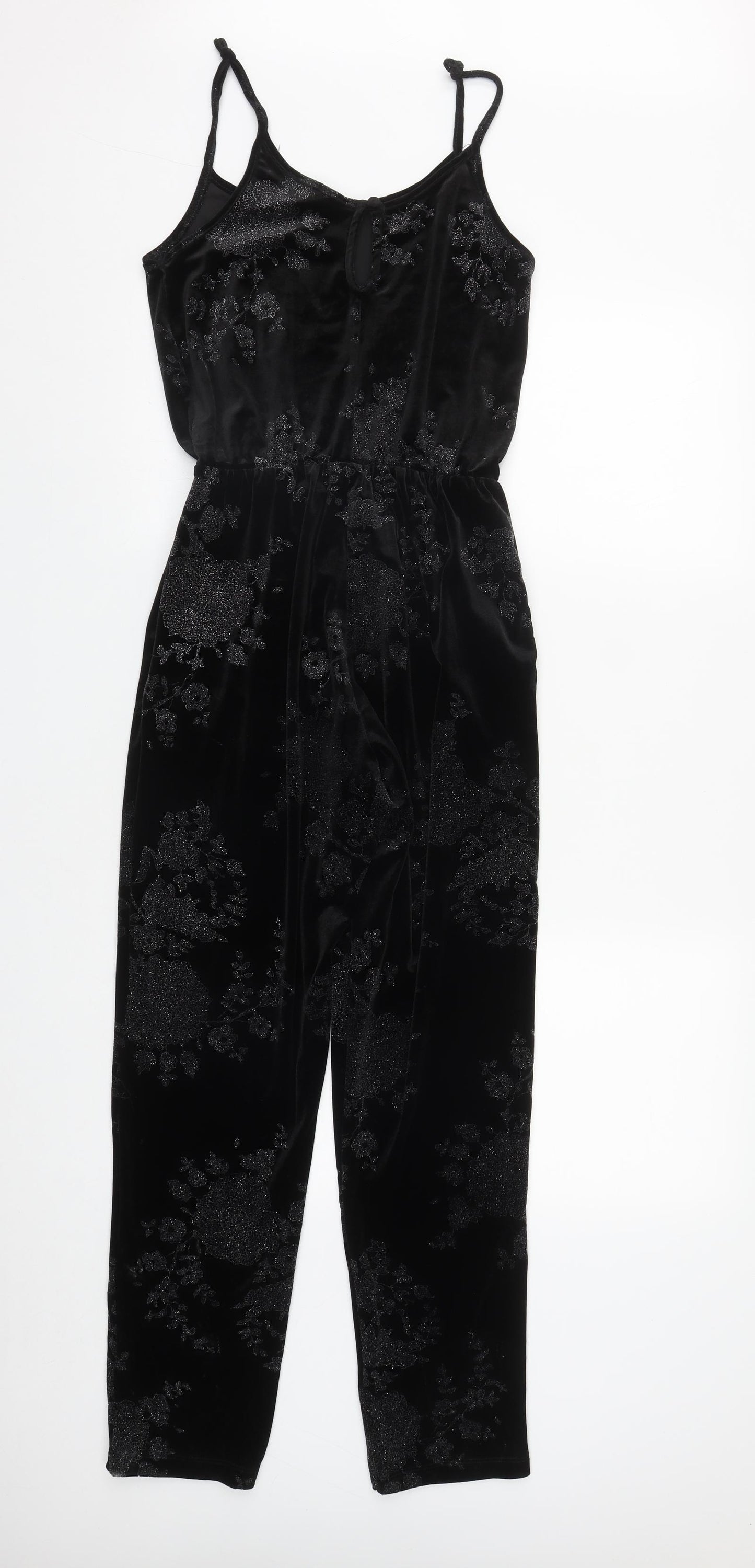 Topshop Womens Black  Polyester Jumpsuit One-Piece Size 8 L31 in