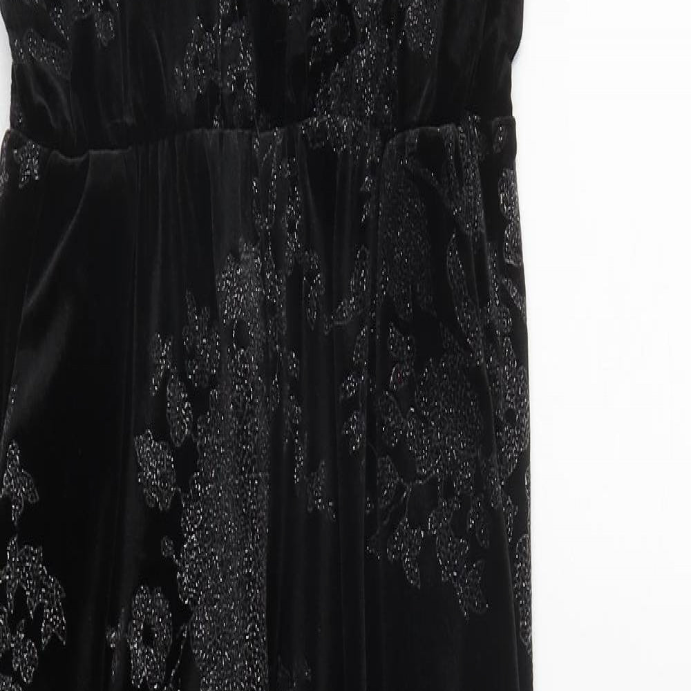 Topshop Womens Black  Polyester Jumpsuit One-Piece Size 8 L31 in