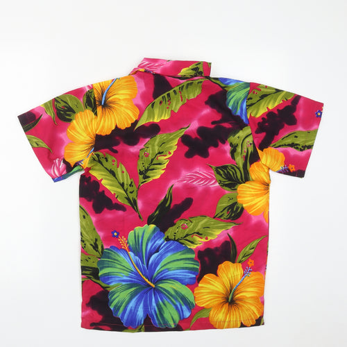 VHO Mens Multicoloured Floral Polyester  Button-Up Size XS Collared