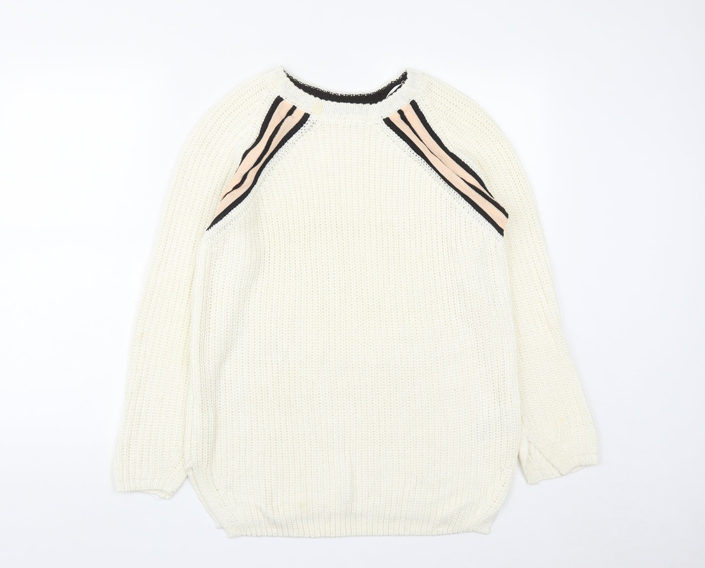 NEXT Womens White Round Neck  Acrylic Pullover Jumper Size M