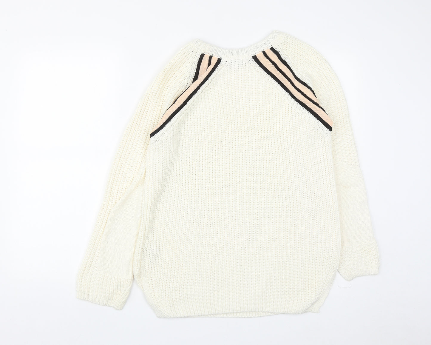 NEXT Womens White Round Neck  Acrylic Pullover Jumper Size M