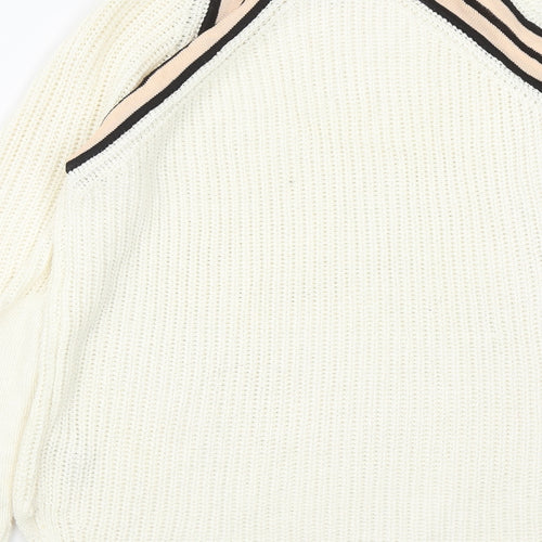 NEXT Womens White Round Neck  Acrylic Pullover Jumper Size M