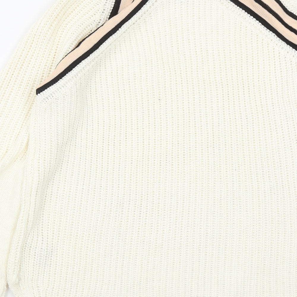 NEXT Womens White Round Neck  Acrylic Pullover Jumper Size M