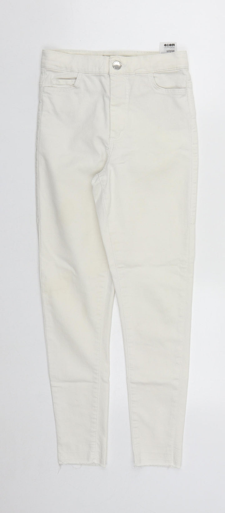 Topshop Womens White Cotton Cropped Jeans Size 24 in L24 in Regular Zip