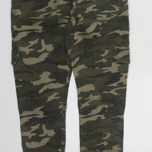 River Island Womens Multicoloured Camouflage Cotton Straight Jeans Size 8 L26 in Regular Zip
