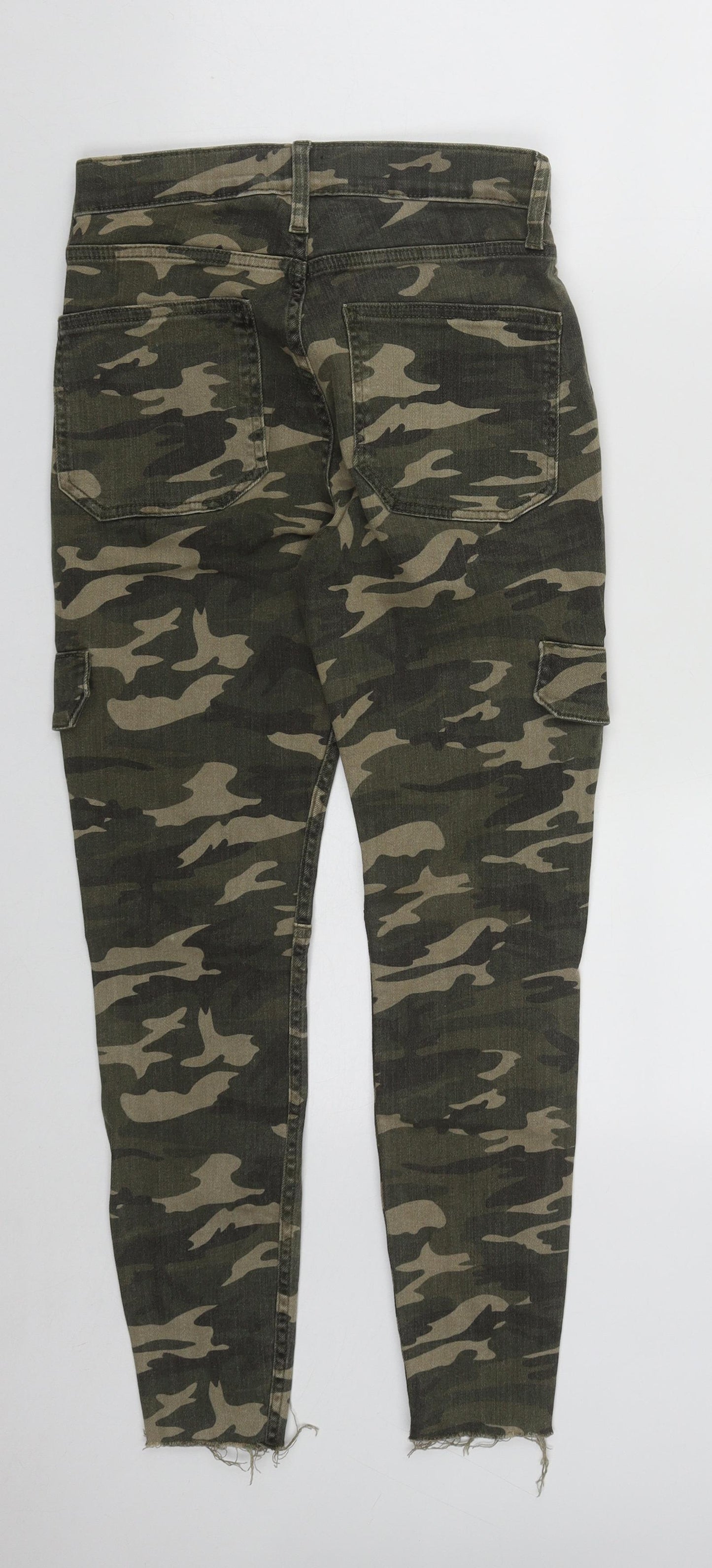 River Island Womens Multicoloured Camouflage Cotton Straight Jeans Size 8 L26 in Regular Zip