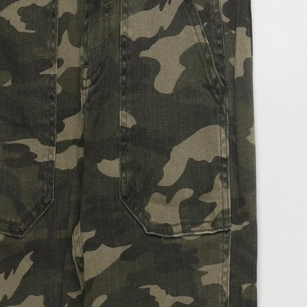 River Island Womens Multicoloured Camouflage Cotton Straight Jeans Size 8 L26 in Regular Zip