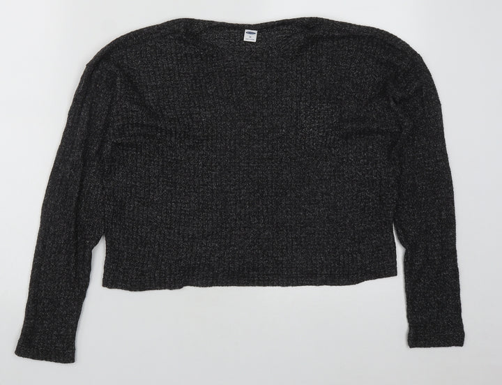 Old Navy Womens Grey Round Neck Viscose Pullover Jumper Size XS