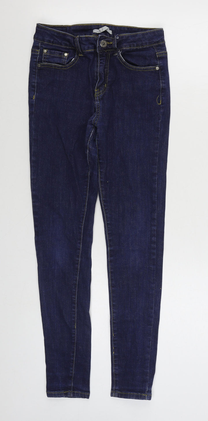 Dayie Womens Blue  Cotton Skinny Jeans Size S L28 in Regular Zip