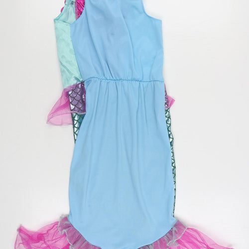 B&M Girls Blue  Polyester Mermaid  Size 6-7 Years  Square Neck Pullover