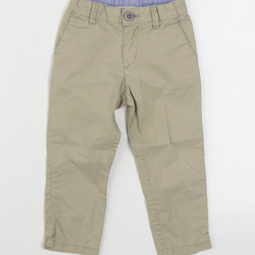 H&M Girls Beige  100% Cotton Chino Trousers Size 3 Years  Regular Zip