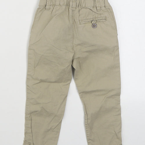 H&M Girls Beige  100% Cotton Chino Trousers Size 3 Years  Regular Zip