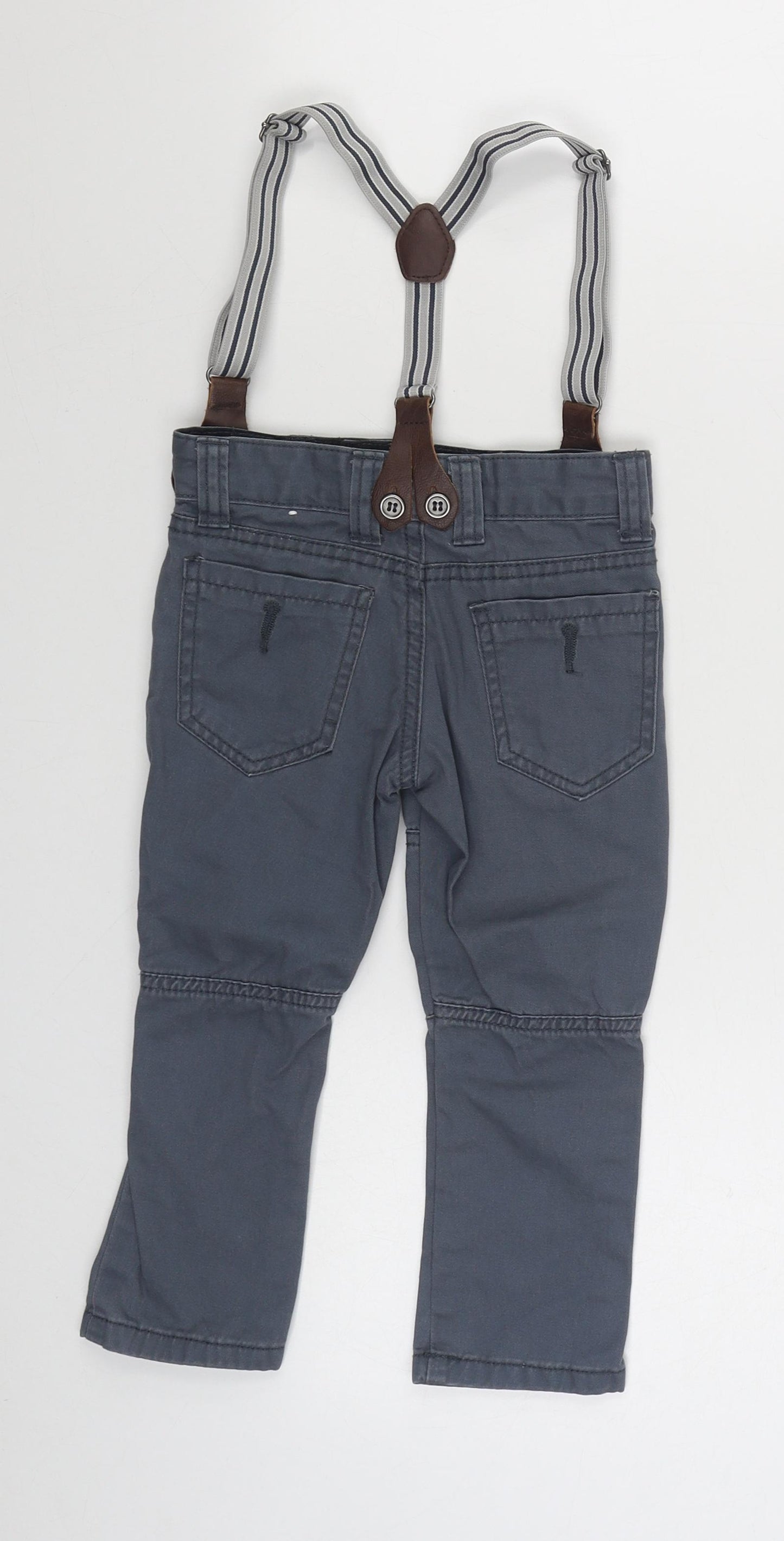 Denim & Co. Boys Grey  100% Cotton Straight Jeans Size 2-3 Years  Regular Button