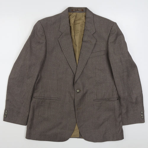 Burton Mens Brown Striped Wool Jacket Suit Jacket Size S
