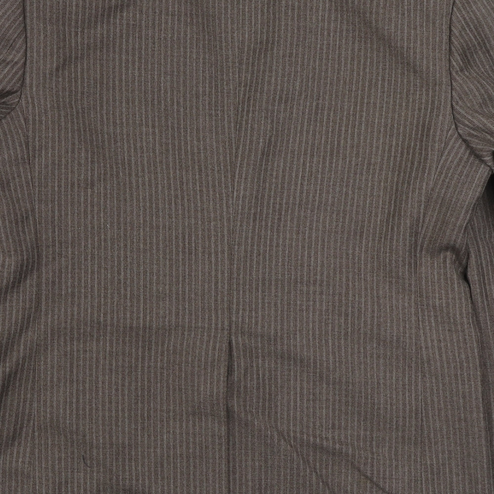 Burton Mens Brown Striped Wool Jacket Suit Jacket Size S