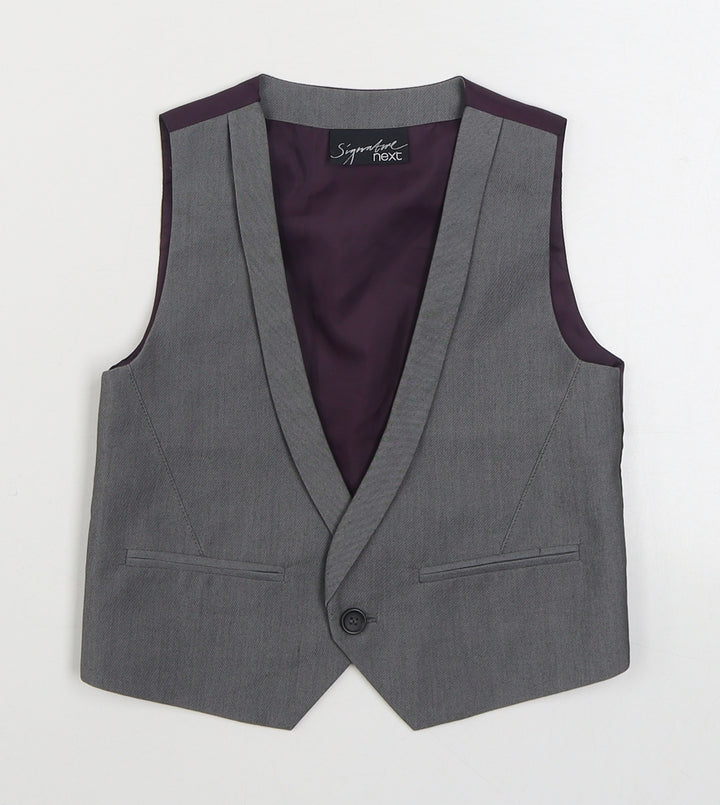 NEXT Boys Grey Overcoat Waistcoat Size 2-3 Years Button