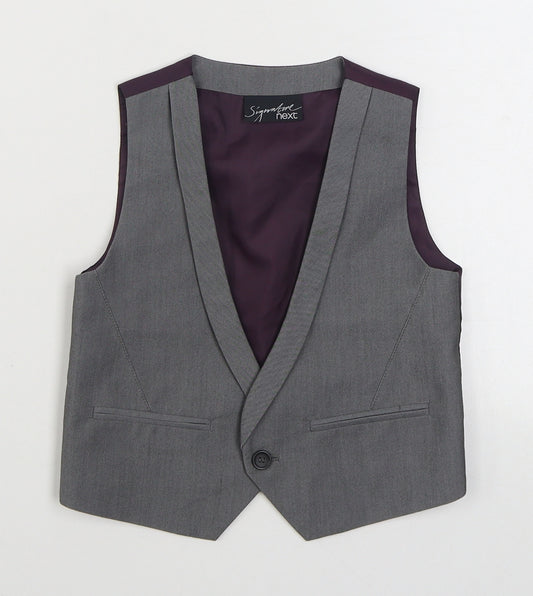 NEXT Boys Grey   Overcoat Waistcoat Size 2-3 Years  Button