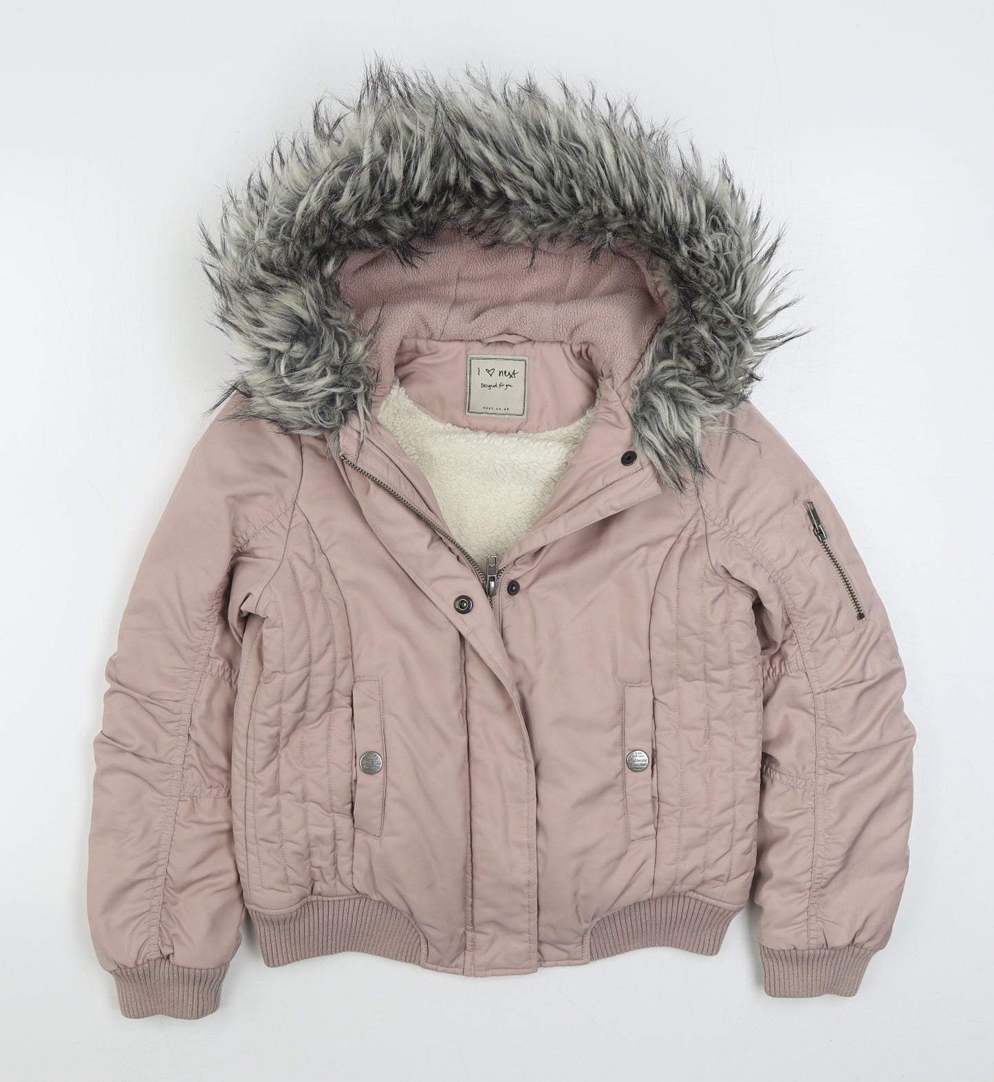 NEXT Girls Pink   Parka Coat Size 9 Years  Zip
