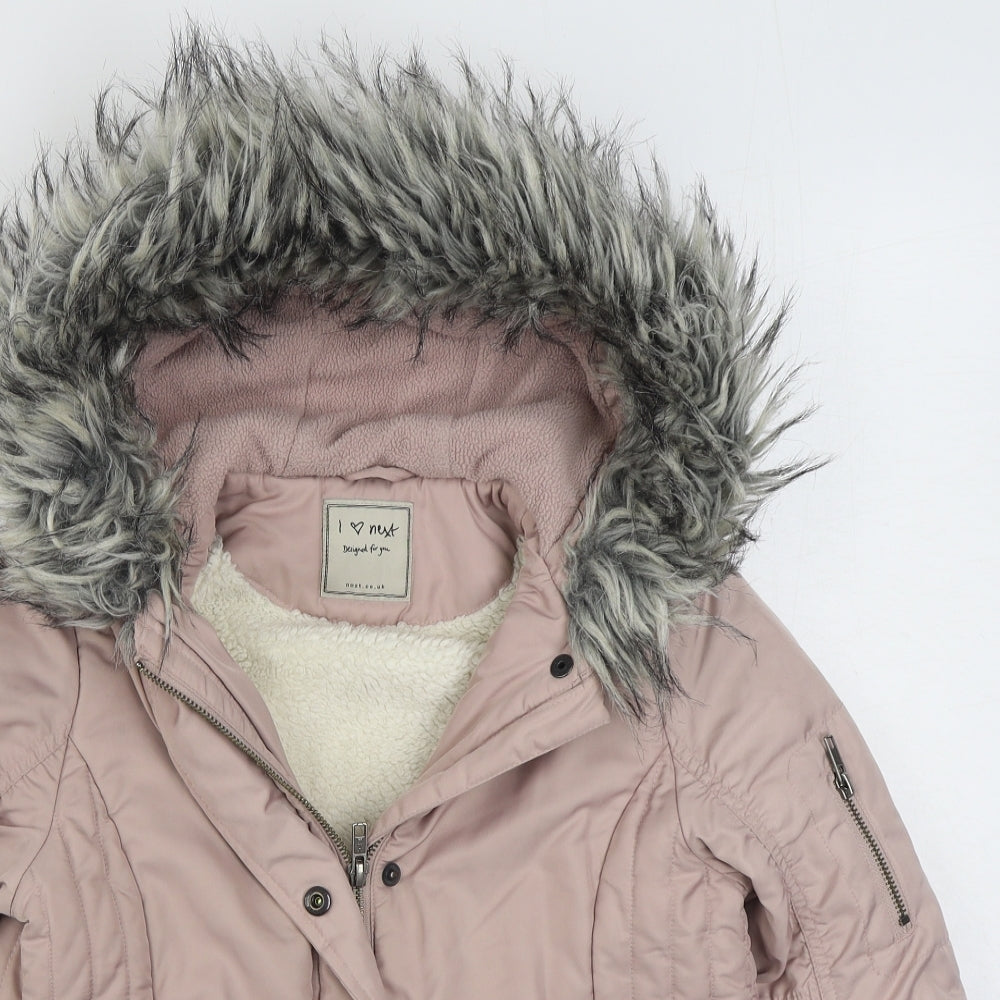 NEXT Girls Pink   Parka Coat Size 9 Years  Zip