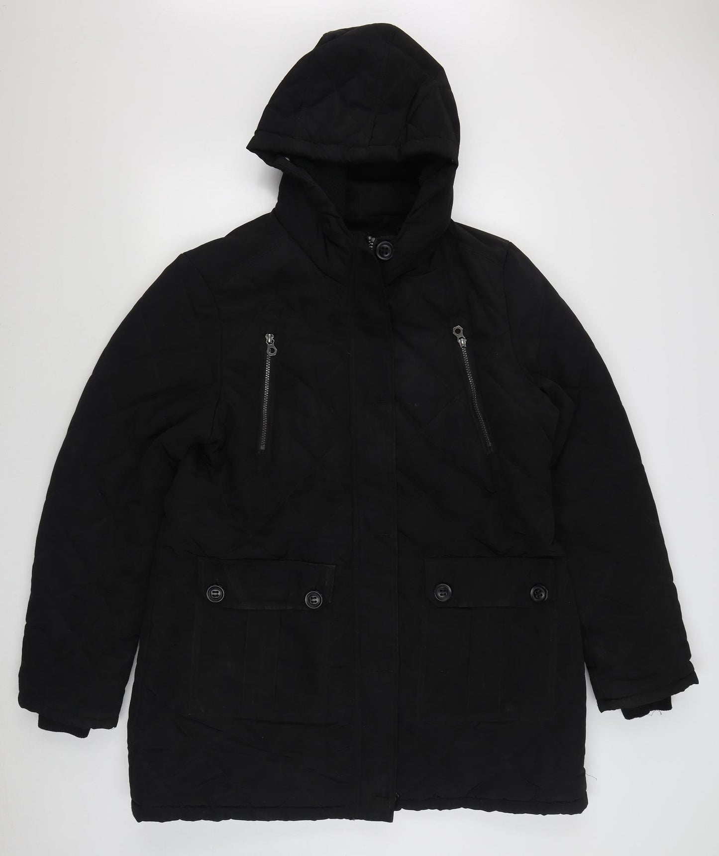 TOG 24 Mens Black   Quilted Coat Size L  Zip