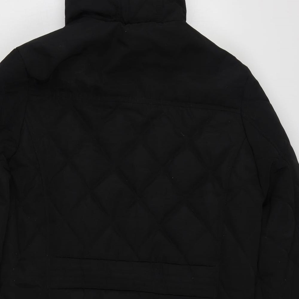 TOG 24 Mens Black   Quilted Coat Size L  Zip
