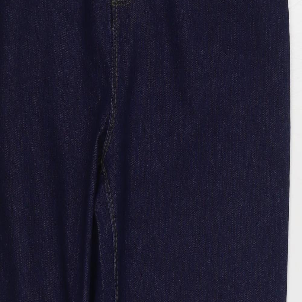 Peacocks Womens Blue  Cotton Straight Jeans Size 14 L30 in Regular Zip