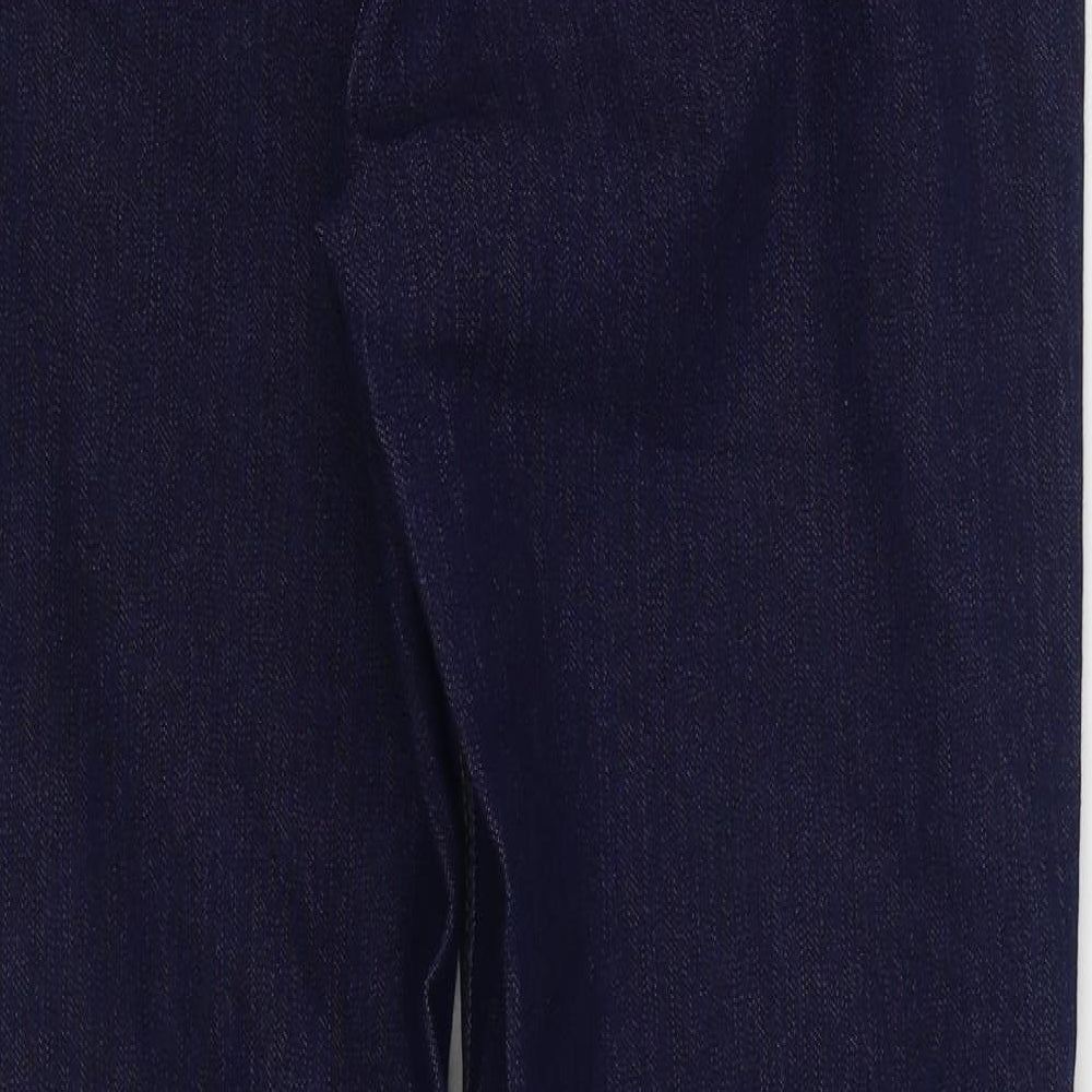 Peacocks Womens Blue  Cotton Straight Jeans Size 14 L30 in Regular Zip