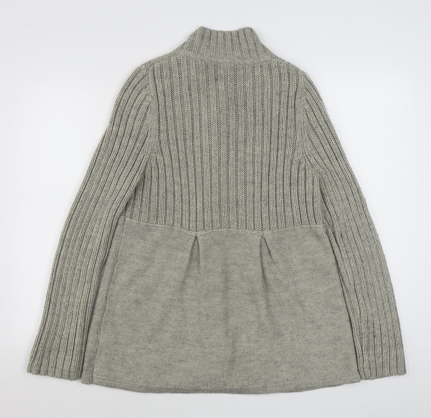 NEXT Womens Beige High Neck  Acrylic Cardigan Jumper Size 16
